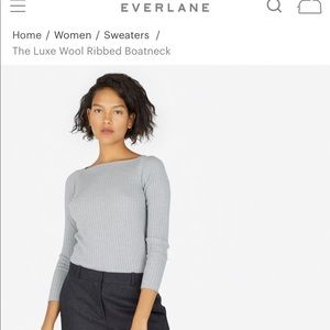 Everlane Luxe Wool Ribbed Boatneck, Size Small